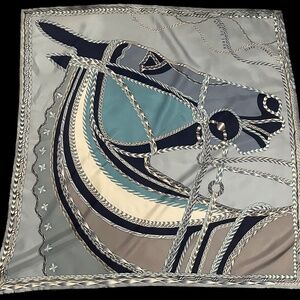 Hermes Scarf with box and bag